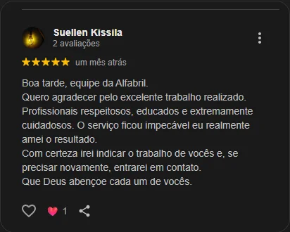 Depoimento de Suellen Kissila — 5 estrelas no Google