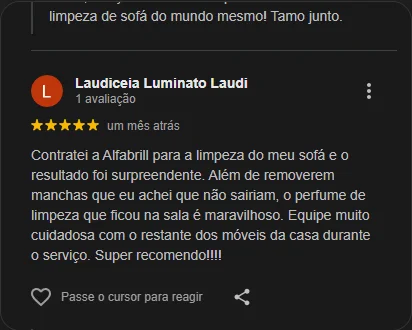 Depoimento de Laudiceia Luminato Laudi — 5 estrelas no Google